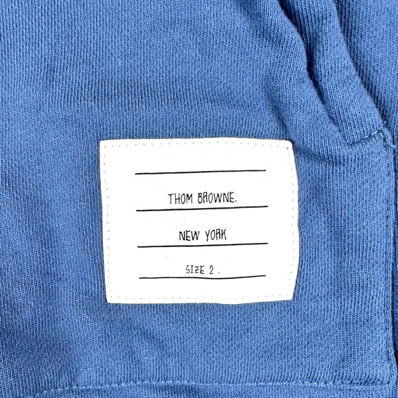 Thom Browne Engineered 4-Bar Pullover Hoodie Sweatshirt Blue Size 2/M - Picture 8 of 13